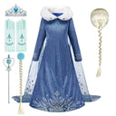 Enchanting Snow Queen Princess Floral Costume Elsa Anna Dress Enchanting Snow Queen Princess Floral Costume Elsa Anna Dress
