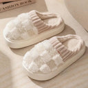 Cozy Plaid Cotton Slippers For Men And Women Warm Stylish Cozy Plaid Cotton Slippers For Men And Women Warm Stylish