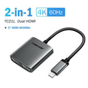 Lemorele 2 Port USB C Hub to Dual HDMI 4K Docking Station Lemorele 2 Port USB C Hub to Dual HDMI 4K Docking Station