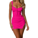 Women's V-Neck Lace Slit Halter Dress Casual Sexy Dress Women's V-Neck Lace Slit Halter Dress Casual Sexy Dress