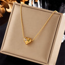 XIYANIKE 316L Stainless Steel Gold Color Love Heart Necklace XIYANIKE 316L Stainless Steel Gold Color Love Heart Necklace