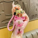 Crystal Bow Tie Bear Keychain Charm Pendant Cute Accessory Crystal Bow Tie Bear Keychain Charm Pendant Cute Accessory
