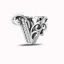 925 Sterling Silver Zircon Vine 26 Letters Pendants Bead 925 Sterling Silver Zircon Vine 26 Letters Pendants Bead