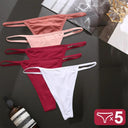 5-Piece Seductive Cotton G-String Panties Set Elegant Intimates 5-Piece Seductive Cotton G-String Panties Set Elegant Intimates