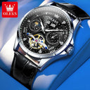OLEVS Men's Hollow Flywheel Moon Phase Wristwatch Luxury Timepiece OLEVS Men's Hollow Flywheel Moon Phase Wristwatch Luxury Timepiece