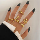 Edgy Geometric Rings Trendy Punk Hip-Hop Jewelry Collection Edgy Geometric Rings Trendy Punk Hip-Hop Jewelry Collection