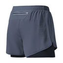 Men's Quick-Dry Double Layer Running Shorts Black Fitness Men's Quick-Dry Double Layer Running Shorts Black Fitness