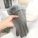 Women Winter Thick Plush Suede Touchscreen Gloves Mittens Women Winter Thick Plush Suede Touchscreen Gloves Mittens