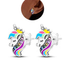 Zircon Heart Shaped Silver Earrings Elegant Gift for Women Zircon Heart Shaped Silver Earrings Elegant Gift for Women