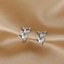 Silver Leaf Ear Cuff Clip Earrings Unisex Stylish Jewelry Silver Leaf Ear Cuff Clip Earrings Unisex Stylish Jewelry