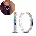 Zircon Heart Shaped Silver Earrings Elegant Gift for Women Zircon Heart Shaped Silver Earrings Elegant Gift for Women