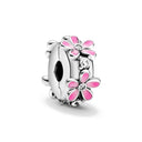 Fashion Pink Pansy Flower Pendant Bead 925 Sterling Silver Fashion Pink Pansy Flower Pendant Bead 925 Sterling Silver
