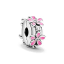 Fashion Pink Pansy Flower Pendant Bead 925 Sterling Silver Fashion Pink Pansy Flower Pendant Bead 925 Sterling Silver