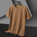 Waffle Round Neck Short Sleeve T Shirt For Men Waffle Round Neck Short Sleeve T Shirt For Men