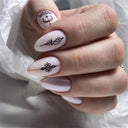 24Ps Set Square Head Coffin Pink Matte French Fake Nails 24Ps Set Square Head Coffin Pink Matte French Fake Nails