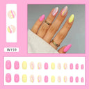 Purple Floral Ballerina Nail Tips 24pcs False Nails Box Purple Floral Ballerina Nail Tips 24pcs False Nails Box