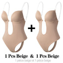 Backless Deep V Neck Thong Bodysuit Shapewear Invisible Bra Backless Deep V Neck Thong Bodysuit Shapewear Invisible Bra