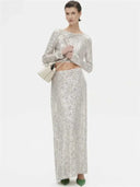 Sequin Maxi Skirt Glamorous High Waist Glitter Elegance Sequin Maxi Skirt Glamorous High Waist Glitter Elegance