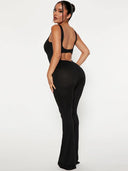 Sultry Backless Unitard Jumpsuit Flared Pants Fashion Statement Sultry Backless Unitard Jumpsuit Flared Pants Fashion Statement