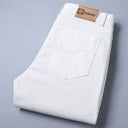 Spring Men's Slim Jeans Classic Style Straight Elasticity Cotton Denim Pants Male Brand Trousers Wine Red Black White Spring Men's Slim Jeans Classic Style Straight Elasticity Cotton Denim Pants Male Brand Trousers Wine Red Black White