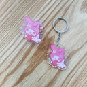 Anime Hello Kitty And My Melody Keychain Set For Fans Anime Hello Kitty And My Melody Keychain Set For Fans