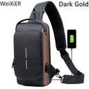 Anti Theft Chest Bag Stylish Waterproof Crossbody USB Port Anti Theft Chest Bag Stylish Waterproof Crossbody USB Port