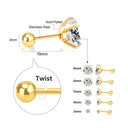 LUXUSTEEL Stainless Steel Crystal Stud Earrings Trendy Jewelry LUXUSTEEL Stainless Steel Crystal Stud Earrings Trendy Jewelry