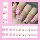 Purple Floral Ballerina Nail Tips 24pcs False Nails Box Purple Floral Ballerina Nail Tips 24pcs False Nails Box