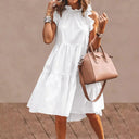 Elegant Ruffle Sleeve A Line Mini Dress For Women Fashion Elegant Ruffle Sleeve A Line Mini Dress For Women Fashion