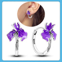 Zircon Heart Shaped Silver Earrings Elegant Gift for Women Zircon Heart Shaped Silver Earrings Elegant Gift for Women