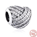 Crown Flowers Heart Silver Bead Charm Elegant Pandora Accessory Crown Flowers Heart Silver Bead Charm Elegant Pandora Accessory