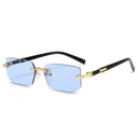 Trendy Rimless Rectangle Sunglasses for Men and Women Stylish Trendy Rimless Rectangle Sunglasses for Men and Women Stylish