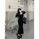 Pure Desire Sexy Sleek Slim-Fit Long-Sleeved Dress Women Pure Desire Sexy Sleek Slim-Fit Long-Sleeved Dress Women