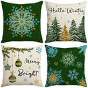 Snowflake Christmas Pillow Covers Set 4 Decorative Cases Snowflake Christmas Pillow Covers Set 4 Decorative Cases