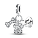 Dog Pet Charms 925 Silver Paw French Bulldog Beads Jewelry Dog Pet Charms 925 Silver Paw French Bulldog Beads Jewelry