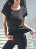 Sports T-Shirt Women Summer Breathable Sexy Beauty Back Fitness Wear Sports T-Shirt Women Summer Breathable Sexy Beauty Back Fitness Wear