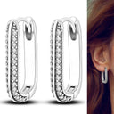 Zircon Heart Shaped Silver Earrings Elegant Gift for Women Zircon Heart Shaped Silver Earrings Elegant Gift for Women