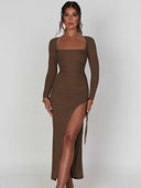Mozision Elegant Long Sleeve Bodycon Maxi Dress Versatile Chic Mozision Elegant Long Sleeve Bodycon Maxi Dress Versatile Chic