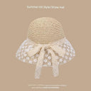 Straw Hat Japanese Style Hand Woven Womens Summer Lace Straw Hat Japanese Style Hand Woven Womens Summer Lace