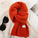 Women's Solid Color Wool Knitted Warm Thickened Scarf Gaiter Women's Solid Color Wool Knitted Warm Thickened Scarf Gaiter