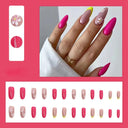 24pcs Box Ballerina Nail Tip Purple Floral False Nails 24pcs Box Ballerina Nail Tip Purple Floral False Nails