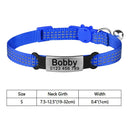 Nylon Cat Collar with Bell Reflective Personalized Nylon Cat Collar with Bell Reflective Personalized