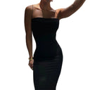 Summer Chic Solid Color Bodycon Dress Elegant Style Fit Summer Chic Solid Color Bodycon Dress Elegant Style Fit