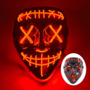 Halloween LED Purge Neon Light Up Mask With LED Gloves Halloween LED Purge Neon Light Up Mask With LED Gloves
