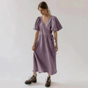 Vintage 100 Percent Cotton Puff Sleeve Maxi Dress For Women Vintage 100 Percent Cotton Puff Sleeve Maxi Dress For Women