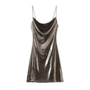 Glamorous Gold and Silver Backless Slip Dress for Women Glamorous Gold and Silver Backless Slip Dress for Women