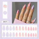 Purple Floral Ballerina Nail Tips 24pcs False Nails Box Purple Floral Ballerina Nail Tips 24pcs False Nails Box