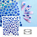 Marble Blue Nail Art Stickers Golden Wave Line Kit Set Marble Blue Nail Art Stickers Golden Wave Line Kit Set