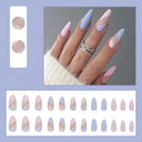 Purple Floral Ballerina Nail Tips 24pcs False Nails Box Purple Floral Ballerina Nail Tips 24pcs False Nails Box
