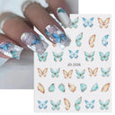 Butterfly and Fruit Nail Sticker Set with 5D Floral Designs Butterfly and Fruit Nail Sticker Set with 5D Floral Designs